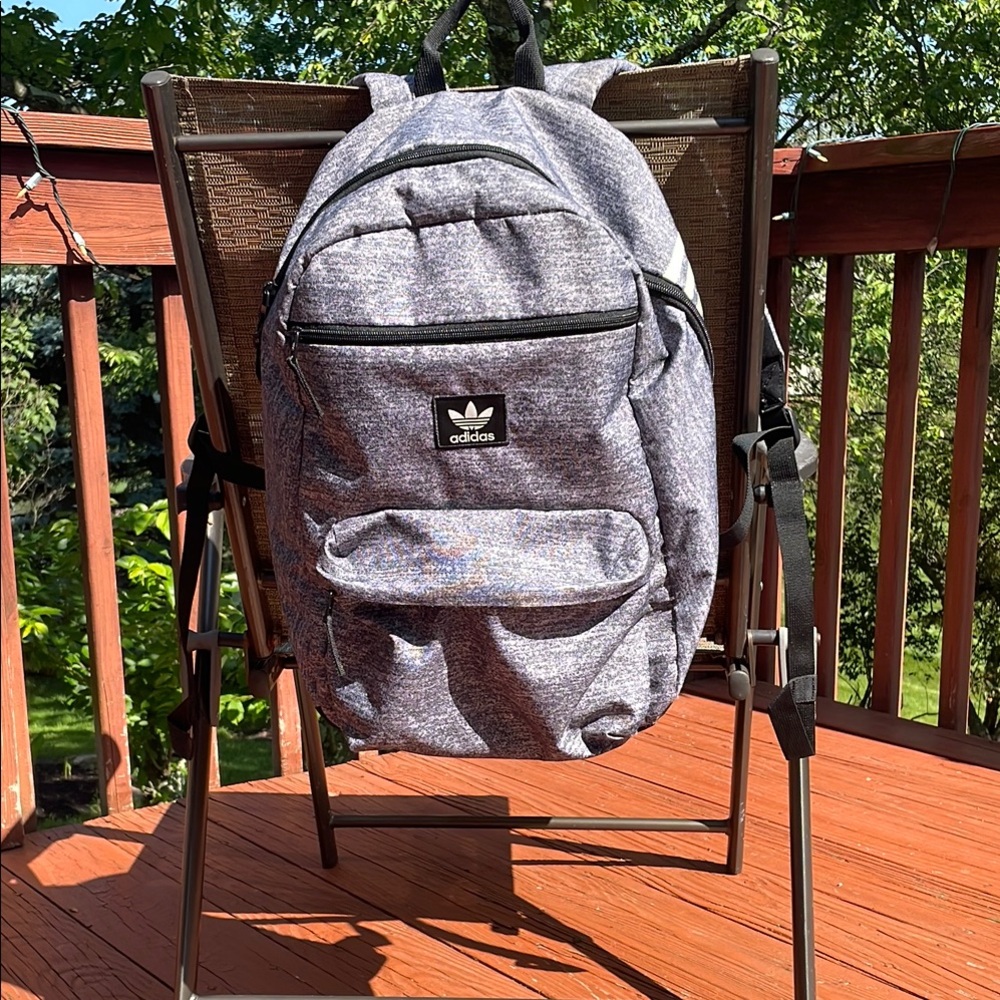 Adidas Gray Backpack Classic Design Everyday Use - like new